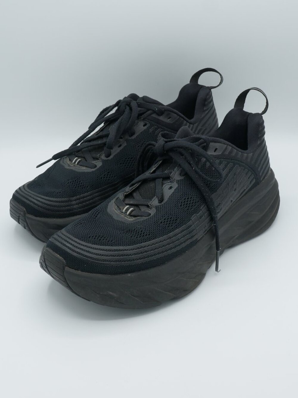 Hoka One One Bondi 6 Triple Black Max Cushion Running Shoes Women's Size 8